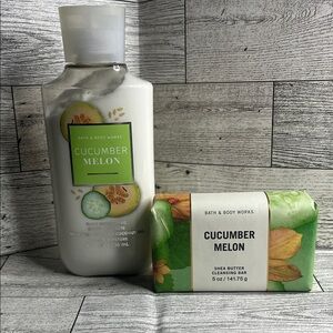Bath & Body Works Cucumber Melon Body Lotion and Cleansing Bar